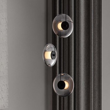 Nova Luce Ballet - lampe suspendue - Ø 35 x 169 cm - 24W dimmable LED inclus - noir sablé et gris fumé