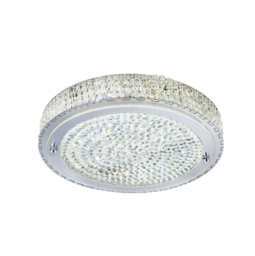 Searchlight Flush - plafonnier - Ø 40 x 8,5 cm - 24W LED dimmable inclus - transparent