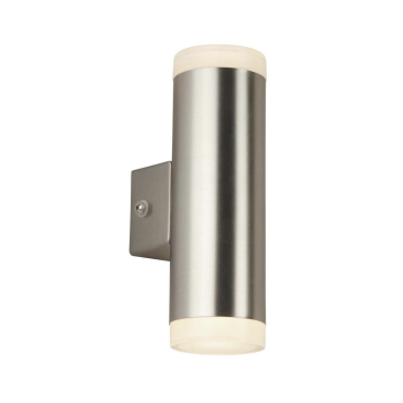 Searchlight Lincoln - applique murale d'extérieur - 5 x 16,5 cm - 8W LED inclus - IP44 - argent satiné