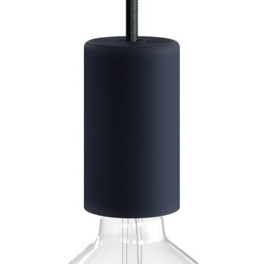 Creative Cables Eiva Elegant - Raccord E27 avec support de câble en silicone - Ø 6 x 10,5 cm - IP65 - noir charbon