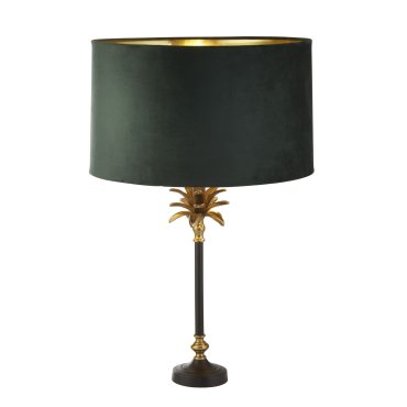 Searchlight Palm - lampe à poser - Ø 40 x 65 cm - laiton antique, noir et vert