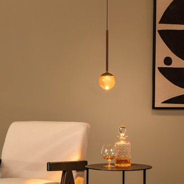 Lucide Calina - suspension - Ø 9,9 x 169,7 cm - LED dimmable 7W incluse - couleur de lumière réglable - café