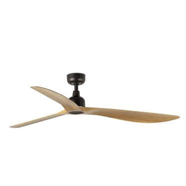 Faro Outwood L - ventilateur de plafond - Ø 150 cm - IP44 - marron foncé et chêne