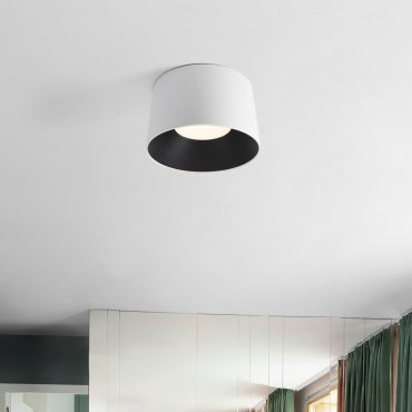 Nova Luce Atil - plafonnier - Ø 50 x 30 cm - 35W LED inclus - blanc sablé et noir