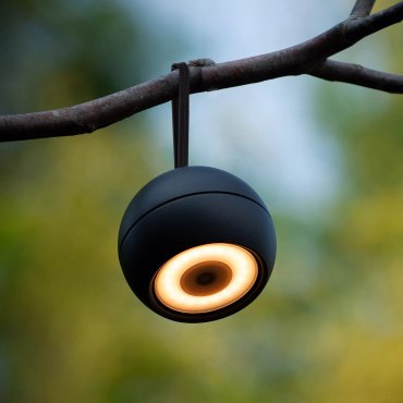 Lucide Lunex applique murale d'extérieur - rechargeable par câble USB - 10,2 x 10,9 x 11 cm - 2W LED dimmable inclus - IP54 - noir