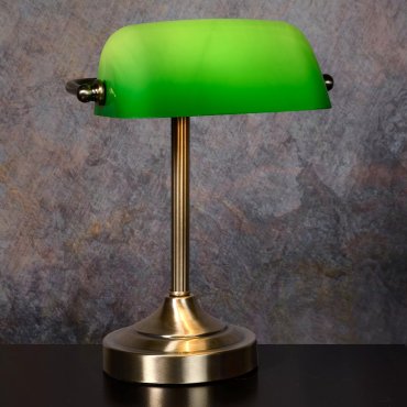 Lucide Banker - lampe de bureau - 30 x 13,5 x 22 cm - bronze, vert