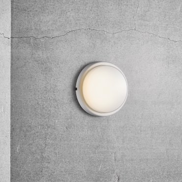 Nordlux Cuba Energy - applique murale extérieure - Ø 17,5 x 4,3 cm - 6,5W LED inclus - IP54 - blanc et blanc opale