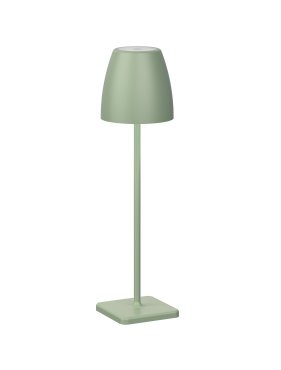 Nova Luce Colt - lampe de table rechargeable par câble USB - Ø 11 x 38 cm - 2W dimmable LED inclus - IP54 - vert olive