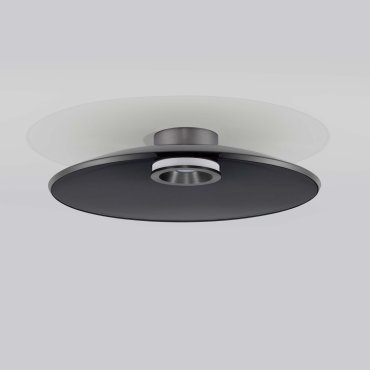 Nova Luce Esti - plafonnier - Ø 50 x 10,6 cm - 33W dimmable LED inclus - nickel brossé et verre fumé