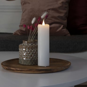 Konstsmide - Bougie de cire LED alimentée par piles - Ø 5 x 17,8 cm - blanc