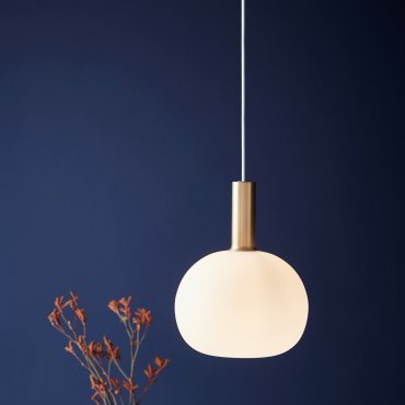 Nordlux Alton - lampe suspendue - Ø 25 x 333 cm - blanc opale et laiton ou noir