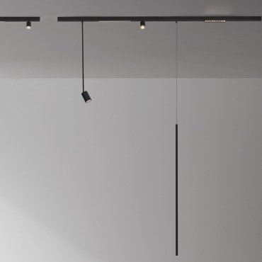 Nova Luce Ultra Slim - lampe suspendue sur rail - Ø 1,5 cm x 150 cm - 5W LED inclus - noir