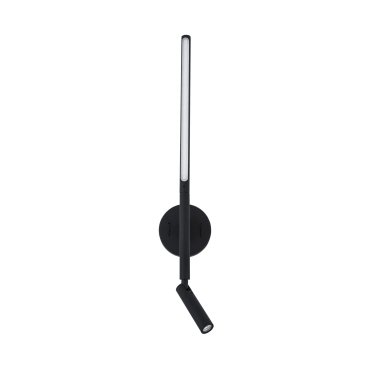 Nova Luce Handy - applique murale avec interrupteur - 13,6 x 2 x 55 cm - 6W + 3W LED inclus - noir sable