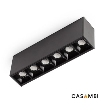 Faro Neso Point-6 - luminaire pour rail magnétique - 16,4 x 3,4 x 5,6 cm - 8W CASAMBI LED blanc chaud (2700K) inclus - faisceau de 12° - noir