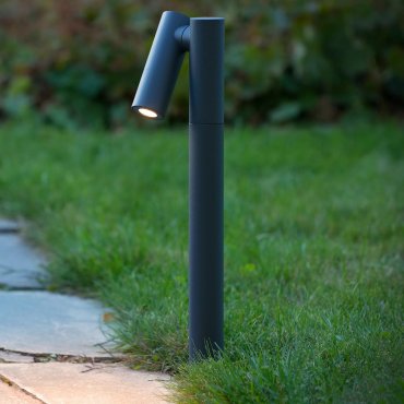 Lucide Tatum - spot de jardin - 10 x 14 x 43 cm - 4,5W LED inclus - IP65 - anthracite