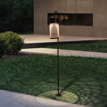 Nova Luce Motley - lampe de jardin - Ø 10 x 100 x 18,5 cm - 9W LED inclus - IP65 - noir sablé