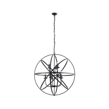 Searchlight Orbit - lampe suspendue - Ø 80 x 200 cm - noir mat