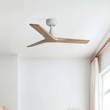 Faro Klim S - ventilateur de plafond - Ø 92,5 cm - blanc mat et pin