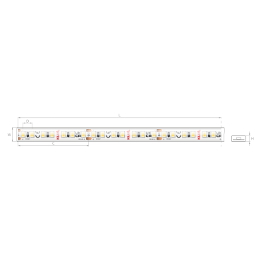 Klus Bande LED - largeur 1cm, longueur 500cm - 24Vdc - dimmable - 9,6W LED par mètre - 140 LED par mètre - IP65