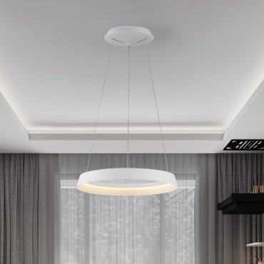 Nova Luce Ormi - lampe suspendue - Ø 45 x 150 cm - 38W dimmable LED inclus - blanc sablé
