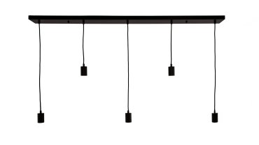 Roi Du Luminaire Ensemble - lampe suspendue 5L - 130 x 10 x 150 cm - noir
