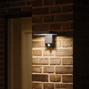 Nordlux Rica Square Solar - applique murale extérieure à énergie solaire - 18 x 12 x 12,8 cm - 5W LED inclus - IP44 - noir