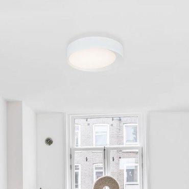 Nova Luce Oby - plafonnier - Ø 60 x 12 cm - 60W LED dimmable inclus - blanc sable