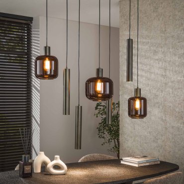 Vico Bronza - suspension - 105 x 35 x 150 cm - brun sienne et bronze