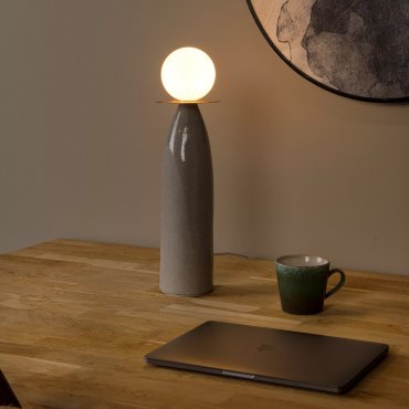 Lucide Figaro - lampe à poser - Ø 12 x 45 cm - gris