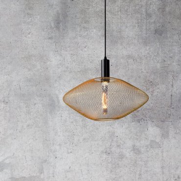Lucide Mesh - lampe suspendue - Ø 45 x 135 cm - or mat