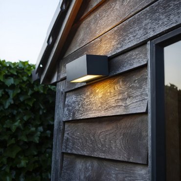 Lutec Gemini - applique murale extérieure - éclairage intelligent - Lutec Connect - 22 x 10,3 x 8,5 cm - 17W LED inclus - RGB - IP54 - gris foncé