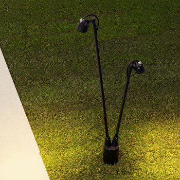 Nova Luce Sento - lampe de jardin 2L - 26 x 70 cm - 6W LED inclus - IP65 - anthracite foncé