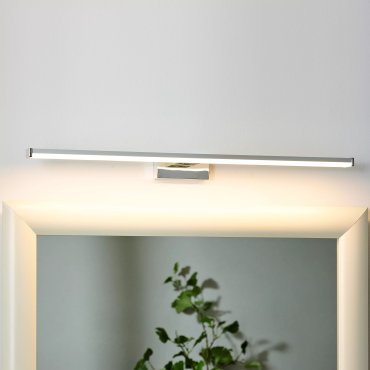 Lucide Onno - éclairage miroir salle de bain - 60 x 12,1 x 4,2 cm - 12W LED inclus - IP44 - chrome mat