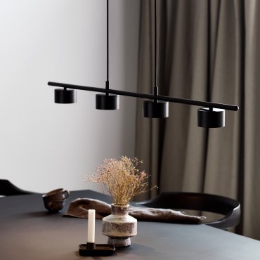 Nordlux Clyde - lampe suspendue - 115 x 8,5 x 209,3 cm - gradateur à 3 niveaux - 4 x 5W LED inclus - noir