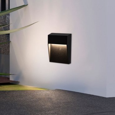 Nova Luce Fem - applique murale extérieure - Ø 16 x 16 x 2,7 cm - 5W LED inclus - IP54 - noir sablé
