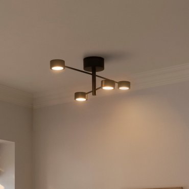Nordlux Clyde - spot en saillie 4L - 72 x 13 x 22 cm - 3 niveaux de gradation - 4 x 5W LED inclus - noir