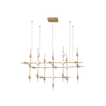 Nova Luce Atomo - lampe suspendue avec télécommande - 106 x 58,5 x 150 cm - 30 x 2,4W LED dimmable inclus - or