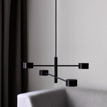 Nordlux Clyde - lampe suspendue - 89,6 x 8,5 x 222,3 cm - gradateur à 3 niveaux - 4 x 5W LED inclus - noir