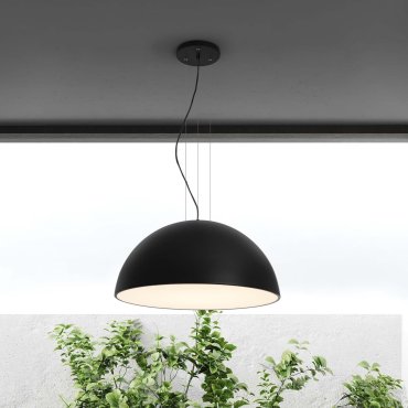 Nova Luce Tholos - lampe suspendue - Ø 70 x 240 cm - noir sablé et blanc mat