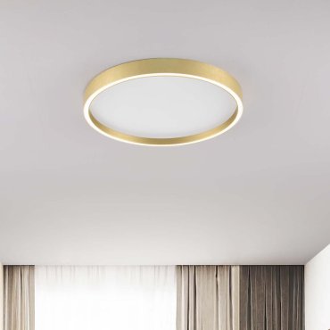 Nova Luce Istos - plafonnier - Ø 50 x 5 cm - 38W dimmable LED inclus - or brossé