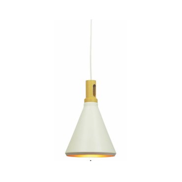 Artdelight Cornet - lampe suspendue - Ø 26 x 176 cm - blanc et or