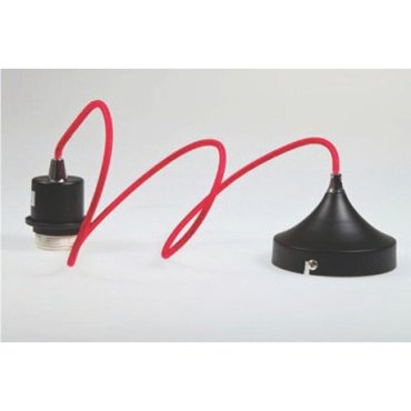 Artdelight Iron - lampe suspendue - Ø 12 x 120 cm - noir et rouge