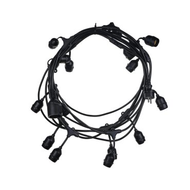 Century Italia Fiesta - guirlande lumineuse de 9,27 m dont 0,6 m de câble - 15 x E27 (hors ampoules) - IP44 - noir