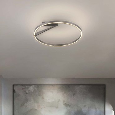 Nova Luce Tilia - plafonnier - Ø 60 x 20 cm - 44W dimmable LED inclus - nickel brumeux