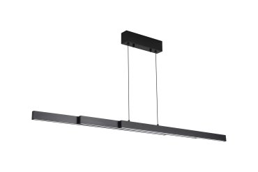 Searchlight Linéaire LED - 95-150 x 18 x 150 cm - suspension - LED dimmable 39W incluse - couleur de lumière réglable - noir