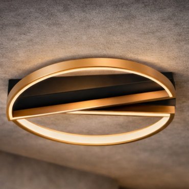 Nova Luce Elize - plafonnier - 43,2 x 43,6 x 8 cm - 28W LED dimmable inclus - noir et or