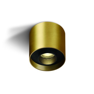 ONE Light Dark Light Cylinders Tubes - spot en saillie - Ø 7 x 7 cm - 8W LED inclus - laiton brossé
