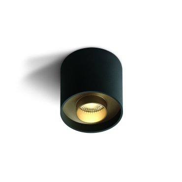 ONE Light Dark Light Cylinders Tubes - plafonnier - Ø 7 x 7 cm - 8W LED inclus - noir