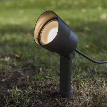 Lutec Explorer - spot de sol sur piquet - 8 x 8 x 40 cm - 5,9W LED inclus - IP54 - gris foncé