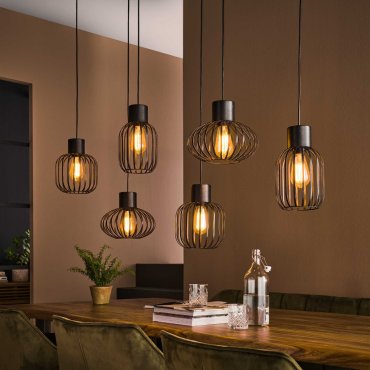 Vico Cage 6L - lampe suspendue - 160 x 28 x 150 cm - anthracite